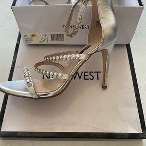 Silver elegant strapped heels